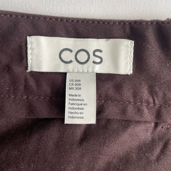 COS Dark Brown Corduroy 100% Cotton Straight Leg Pant Trouser - Picture 11 of 16